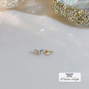 Butterfly Shaped Earrings Flashing Colorful Zircon Titanium Steel Womens Unique Ear Bone Studs Fashionable Jewelry Accessories