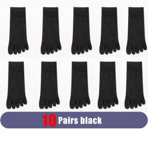 5/10 Pairs Summer Man Five Finger Socks Cotton Solid Business Breathable Sweat-Absorbing Casual Soft Elastic Simple Toe Socks