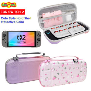 Hard Shell Carrying Case for Switch 2 – Cute NS2 Case Includes 12 Game Card Slots NS 2 Protective Travel Bag for Kids & Gamers