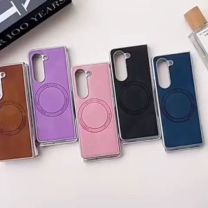 Case Magsafe Samsung Galaxy Z Fold 4 Z Fold 5 Z Fold 6 / Samsung Phone Case ZFold4 ZFold5 ZFold6 High end Fashionable Skin Texture Z Fold 4 Personalized Protection Drop Case EC-242