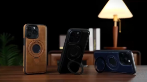 Phone Holder Retro PU Leather Magnetic Phone Case Compatible With IPhone 16 15 14 Plus 13 12 Pro Max - With Invisible Ring Holder Support Wireless Charging