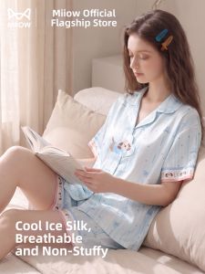 MiiOW | Cooling Ice Silk Pajama Set Thin Shortsleeve