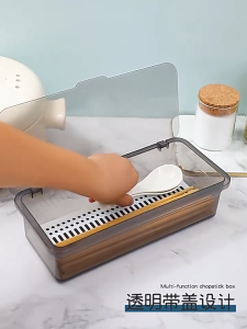 Stylish & Practical Cutlery Storage Box: Dustproof, Drainable, Space-Saving