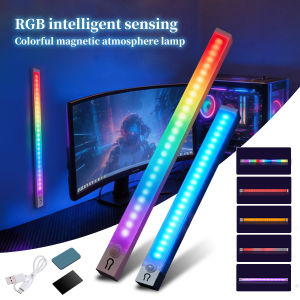 Rechargeable RGB LED Cabinet Lamp Motion Sensor Magnetic Light Bar 5Modes Night Light For Bedroom Living Room Gaming Lighting