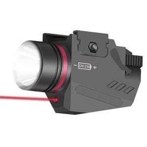 BLO-076 Outdoor Red Beam and LED Combo Light 3-Mode Under Mount Flashlight for 20mm Picatinny Rail