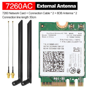 Kebidumei | Kebidumei 7260 AC Bluetooth 4.0 WiFi 1200Mbps Wireless M.2 NGFF Wifi Network Card 802.11AC Dual Band 2.4G 5G For Laptop 7260NGW