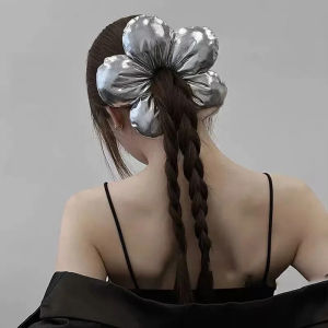 ยางมัดผมลายดอกไม้ ขนาดใหญ่ ยางรัดผมแบบยืดหยุ่น สำหรับผู้หญิงและเด็กผู้หญิง ที่รัดผมหางม้า ยางรัดผมแฟชั่น เครื่องประดับผม