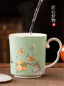 All the Best Chinese Bone China Cup with Cover Accessible Luxury Tea Brewing Cup Office Home Gift Box Personal Ceramic Cup Master