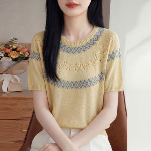 SHEHAN | Lace Hollow Out T-Shirt Loose Slim Summer Short Sleeve