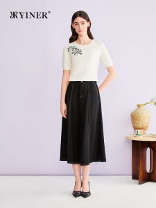 YINER | Elegant Business Casual Textured Embroidered H-shape Knitwear