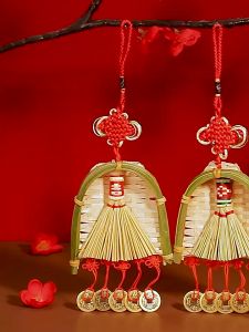 👩‍❤️‍💋‍👨现货👩‍❤️‍💋‍👨 乔迁之喜装饰新居入宅搬家仪式用品挂饰入户门上把手布置扫把挂件