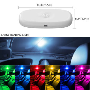 KEVANLY | 1/2PCS Car 8 LED 10LED RGB Smart Touch Sensor Light Auto Interior Reading Lamp Ceiling Light USB Rechargeable Wireless LED Light