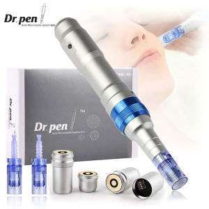 Professional Dr Pen A6 Microneedling Derma Pen Wireless Electric Skin Care Tools Kit with 2PCS 12 Pin Cartridges