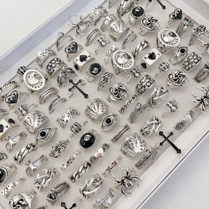 ชุดแหวนวินเทจพังก์ 20 ชิ้น สำหรับผู้หญิงผู้ชาย สไตล์ผสมผสานฮิปฮอป รูปหัวใจ งู กะโหลก ตา แหวนนิ้ว เครื่องประดับ ของขวัญสำหรับงานปาร์ตี้