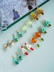 Handmade Natural Honeycomb Earrings & Moonstone Turquoise Pearl Jewelry: A No Piercing Required Christmas Tree Collection