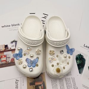 Crocs jibbitz quyến rũ Phụ Kiện Giày DIY màu xanh hồng Đồ trang trí hình bươm bướm đầy màu sắc gấu có thể tháo rời khóa giày cho CROCS