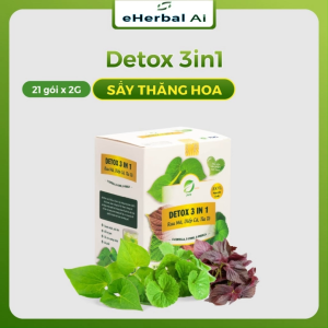 Combo 2 Hộp Detox 3 in 1 Rau Má Diếp Cá Tía tô Eherbal Hỗ Trợ Mát Gan Thải Độc & Giảm Cân Tự Nhiên (2 Hộp 42 Gói)
