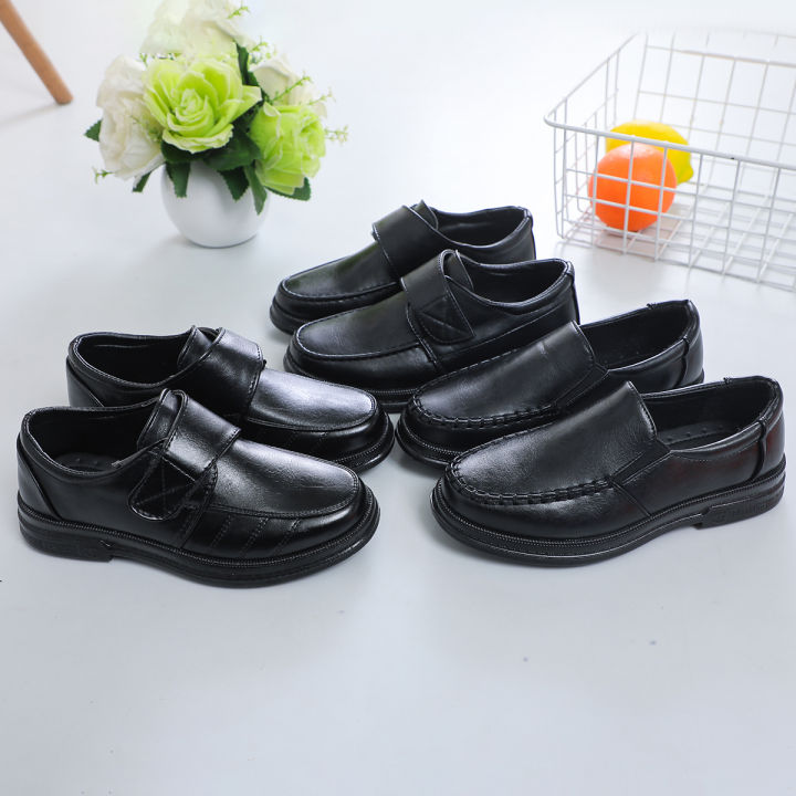 New Black leather shoes for kids boy school Ultralight and wear