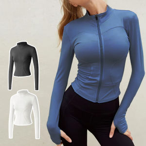 Sports Jacket Long Sleeve Yoga Top Running Slim Fit Clothes UV Protection Quick Drying Gym Outfit