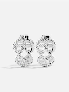 Circular Link Earrings White