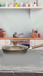 Double-sided titanium pan Titanium Shield non-stick home frying pan made of titanium stainless steel flat-bottom wok for gas stove or ceramic cooker