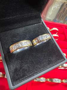 Engagement Ring Couple 18k two tone Commercial gold not pawnable high quality