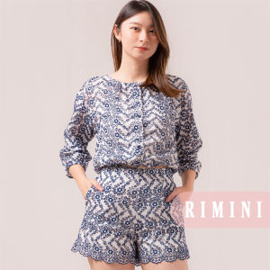 RIMINI - Setelan Wanita Broklat Lengan panjang Celana Pendek S-XL - Kiera Set 522058-522063