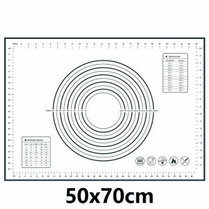 8 Size Silicone Baking Mat Reusable Nonstick Baking Sheet Thick Dough Rolling Mat with Measurements and Edge Heightening JT606