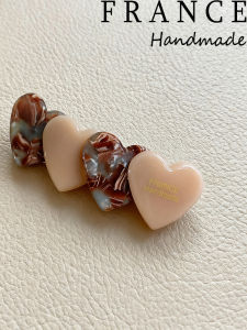 กิ๊บติดผมรูปหัวใจสไตล์ฝรั่งเศส กิ๊บติดผมแบบยาว ทรงเรขาคณิต สำหรับผู้หญิง วัสดุอื่นๆ ไม่ต้องมีเครื่องประดับ