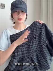 Váy Ngắn Kẻ Caro Xếp Ly Cỡ Lớn Cho Nữ Mùa Thu Đông Mỏng Thiết Kế Không Đều Đa Năng Váy Ngắn Xếp Ly Viền Váy Chữ a