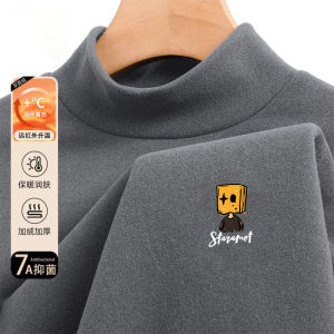 Áo Sơ Mi Lót Lông Cừu Dày Ấm Áp Mùa Đông Cho Nam Áo Sơ Mi Cổ Cao Lót Lông Cừu Rộng Rãi Thời Trang Thường Ngày