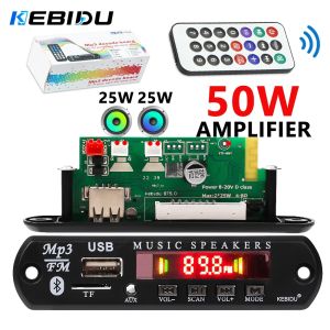 KEBIDU | KEBIDU 50W Amplifier Bluetooth 5.0 MP3 Player DC 12V MP3 Decoder Board DIY Home Music Moudle Handsfree FM Radio Speaker For Car