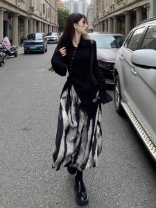 Bộ Đồ Hai Mảnh Dáng Chữ a Cỡ Lớn Không Đều Phong Cách Mới Trung Quốc Mùa Xuân Cho Nữ Quần Áo Công Sở Màu Trơn Dài Tay