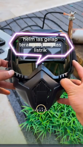 Helm Las Gelap Terang Dimming Welding Mask Topeng Las Listrik Full Wajah True Color Kacamata