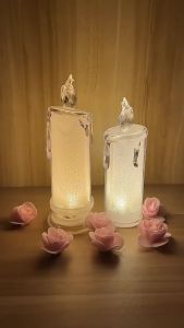 Lilin Led Candles Lilin Mini Elektrik Lampu Tidur Lilin LED Light Candle Electronic Lamp With Base Transparent Party Home Decor