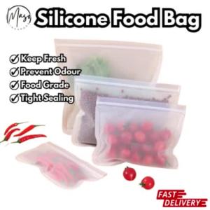 EVA Reusable Silicone Food Sealing Bag - Freezer Bag Containers Leakproof Zip Shut Bag Fresh-keeping Kitchen