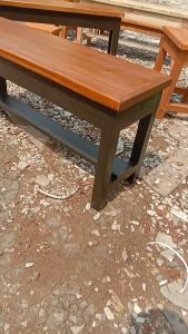 Grosir kursi makan kayu jati belanda siap pakai panjang 100cm lebar 30cm tinggi 45cm