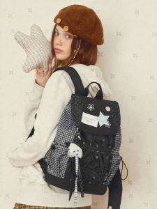 VANWALK | Original Design Star Pattern Womens Backpack Drawstring Wrinkles Travel Commuter