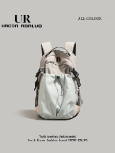 UR Nylon Backpack Large Capacity Lightweight Climbing Bag Short Trip Travel Bag Student Bookbag Youth Shoulder Bag Zipper Closure