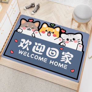 Anti-Slip Door Mat Home Entrance Mat Cartoon Design New Model Doorway Floor Rug Household Entrance Door Mat Door Mat