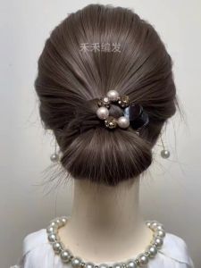 Korean Style Pearl Sparkling Diamond Small Hair Clip Womens Half up Half down Hair Clip Short Hair Transition Period Shark Clip Hair Card