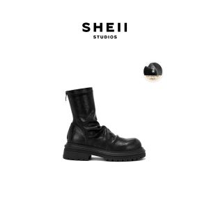 SHÉII | Giày Boots Nữ Ngắn Đế Rất Dày Co Dãn