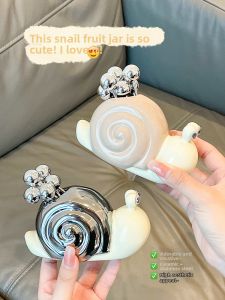XIAOHUANGLU | Creative Premium Stainless Steel Fruit Forks Ceramic Storage Jar Set