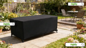 Garden Proof Deck Box Cover 123x62x55cm Outdoor Storage Box Protector Weatherproof Oxford Fabric Lightweight Foldable Design Elastic with Buckle