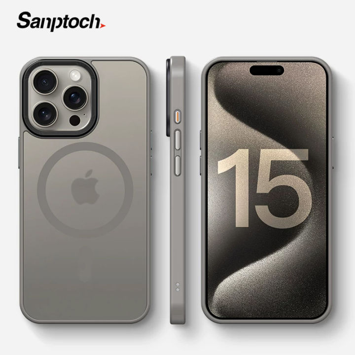 Sanptoch For Luxury Magsafe Phone Case For iPhone 16 / 15 Pro Max