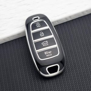 4 Buttons TPU Car Key Cover Shell Fob for Hyundai Sonata Elantra Creta Ix35 Ix45 I10 I30 I40 Tucson Santa Fe Rena Auto Key Case