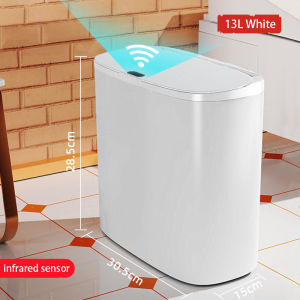 Automatic Bathroom Trash Can with Lid Touchless Small Trash Can Motion Sensor Waterproof Slim Garbage Can for Kitchen Bedroom