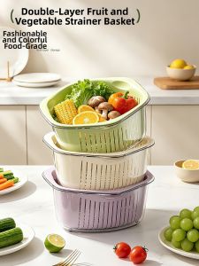 MANJIELI | Multi-functional Double Layer Basket Plastic