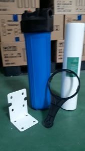 Bộ cốc béo lọc nước 20 inch ren 34 dùng cho hệ thống lọc nước sinh hoạt kèm tay vặn & giá đỡ