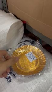 Piring Mas Ulang Tahun isi 10 Pcs Expo / Piring Kue Tart Emas